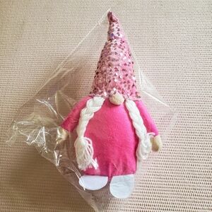 Pink Glittery Valentine's Gnome